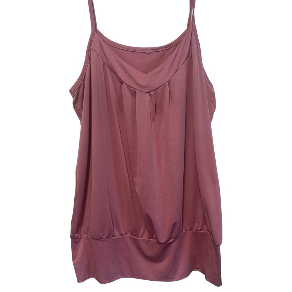 Pink silk and polyester tank top